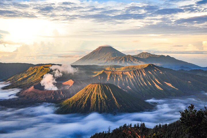 Witness the majestic peaks of Mount Bromo and Ijen Crater shrouded in mist offering unforgettable landscapes and breathtaking views that invite adventure and exploration on Java Island.