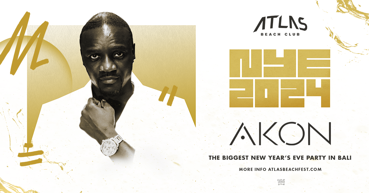 Celebrate New Year’s Eve 2024 at Atlas Beach Club with unforgettable R&B beats and Akon’s iconic hits making it a perfect escape in Bali to ring in the new year.