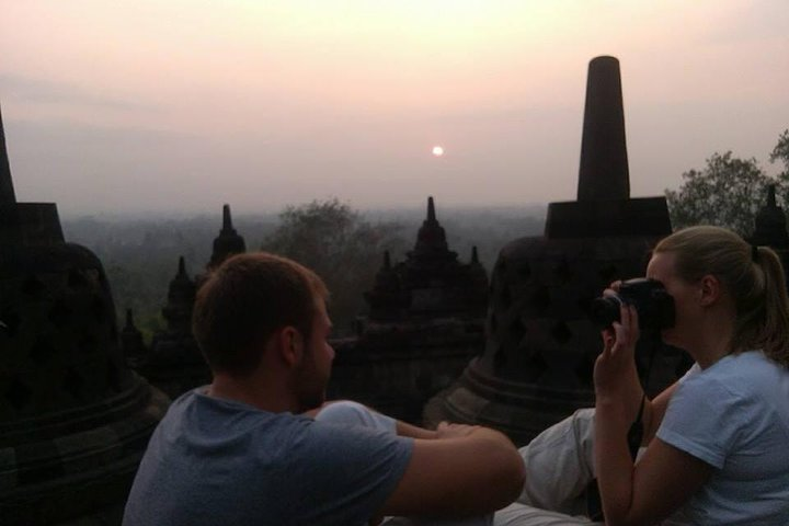 Enjoy the sunrise at Borobudur temple