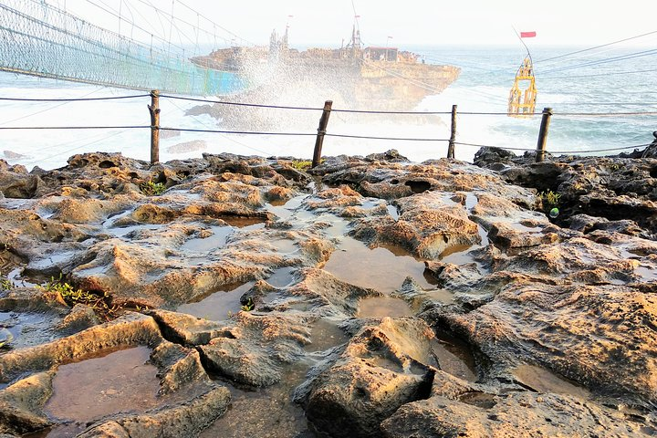 The identity of the Timang beach is a coral island that is connected to a traditional gondola,which fisherman usually use to cross to catch lobster.