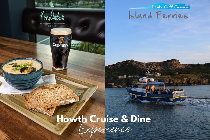 Savor a delicious two-course meal paired with stunning views of Howth Cliffs all while enjoying a refreshing drink—perfect for a memorable outing on the water.