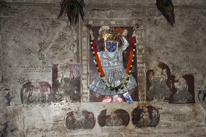 Two Hundred years old antique wall painting of Shrinathji in Nathdwara.