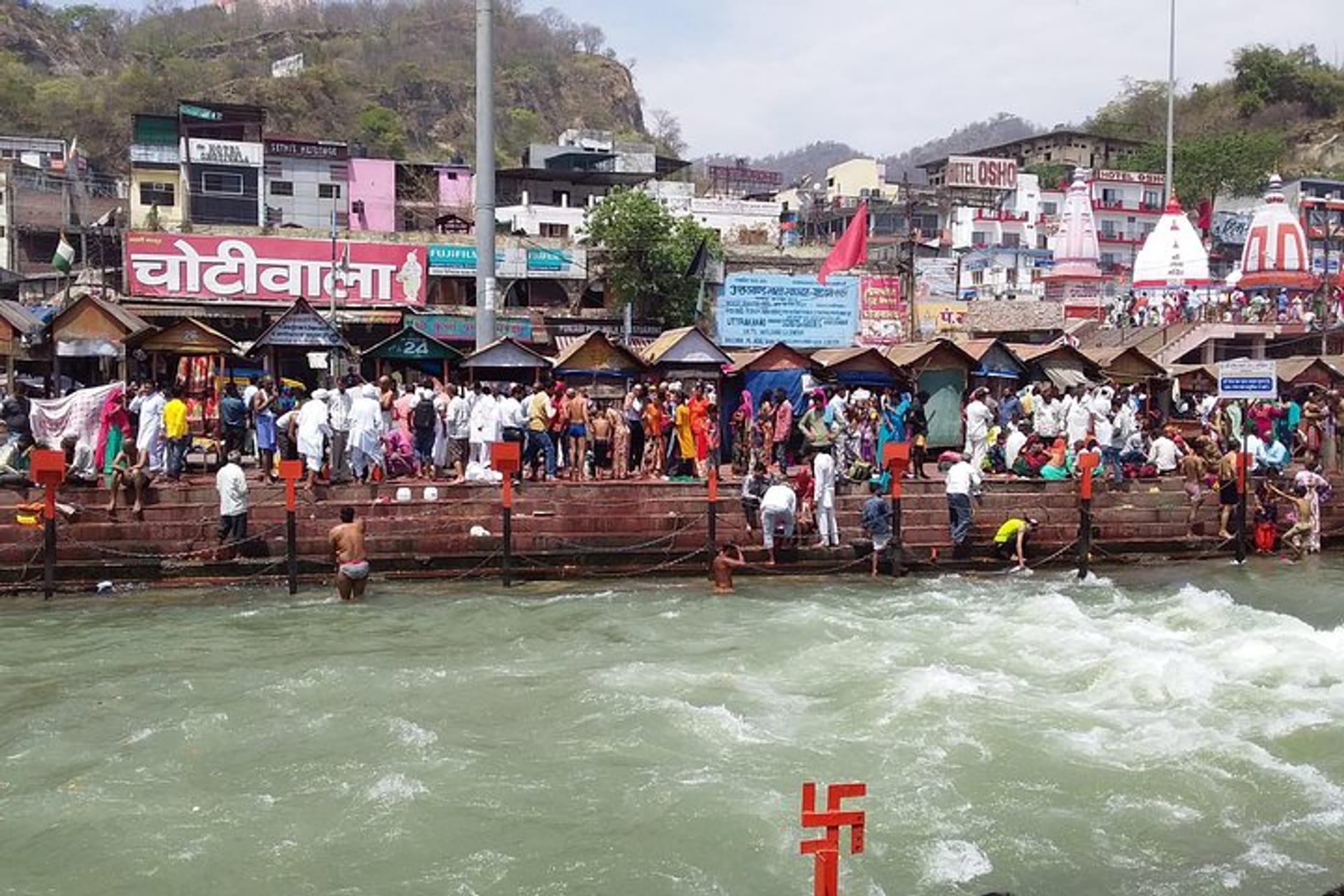 Haridwar street and temple view