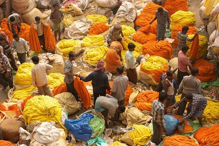 Flower Market - A sea of Orange.
