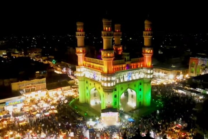 Charminar Night view with Market