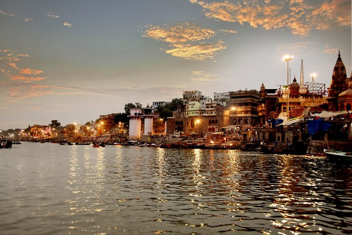 Evening View of the Ghats from the River Ganga