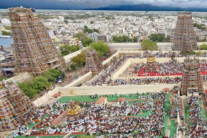 An aerial view of Madurai city