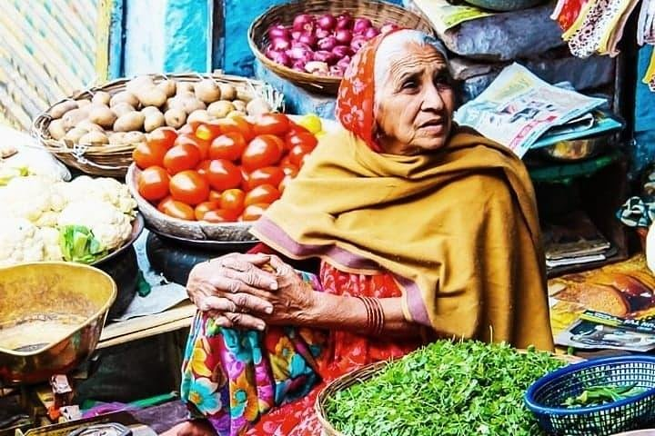 A Vegetable vendor in the street of Amber