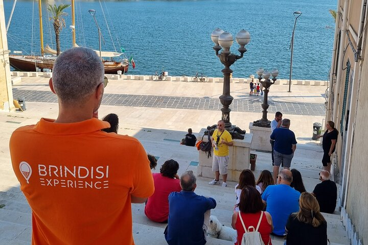 Glimpse of the port of Brindisi from the stairway of the Roman Columns