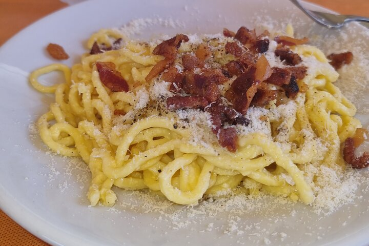 Carbonara with hand-made pasta