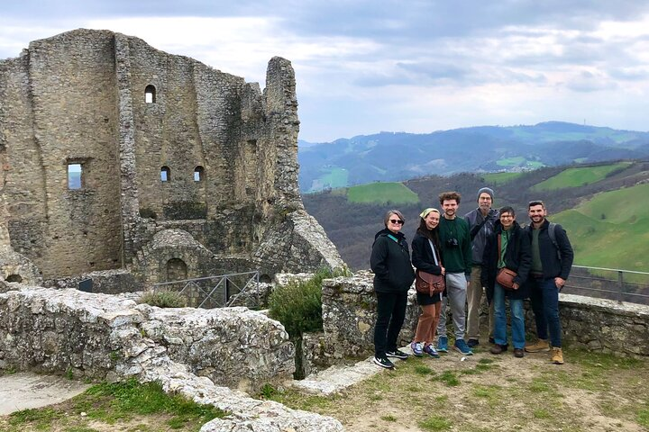 Visiting the Canossa's castles with the Apennines Mountains view