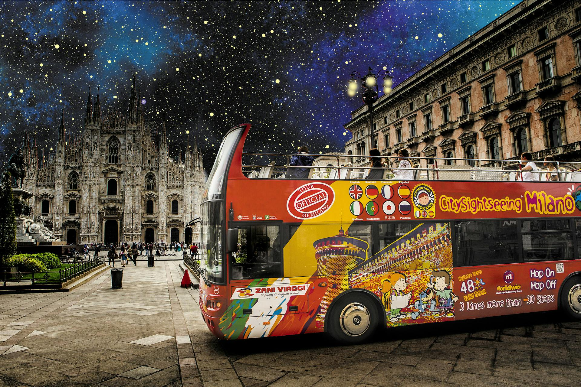 Milan: Open-Top Bus Night Tour + Audio Guide - Photo 1 of 12