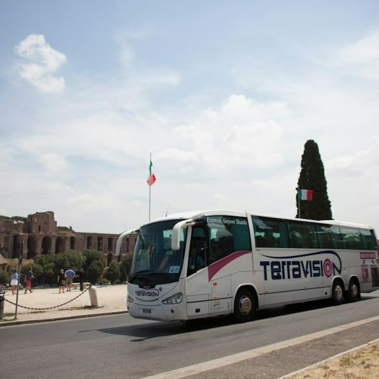 Experience seamless travel to Rome's heart with a comfortable shuttle bus providing stunning views and the perfect start to your Italian adventure from Fiumicino Airport.