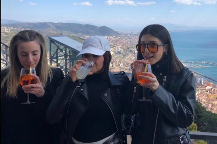 Complimentary drink at Arechi Castle