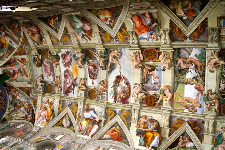 Experience the awe of Michelangelo's masterpieces as you gaze up at the intricate ceiling of the Sistine Chapel surrounded by centuries of artistic brilliance and history.