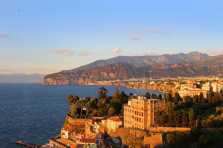 See the golden hues of sunset on the Sorrento coast