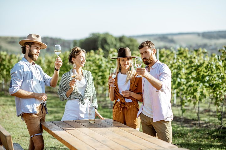 tasting the local wine