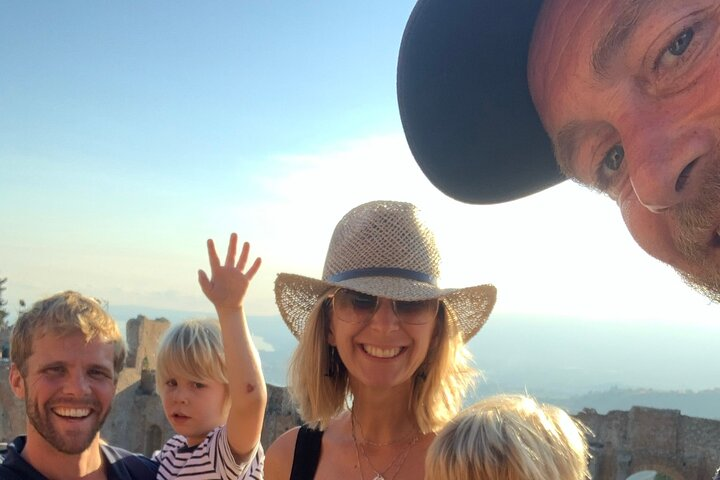 Happy family in Taormina