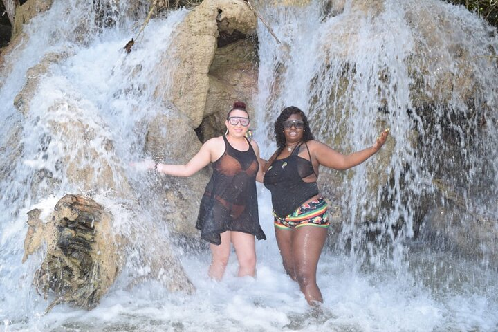 Layer of cascading water at Dunne River Falls