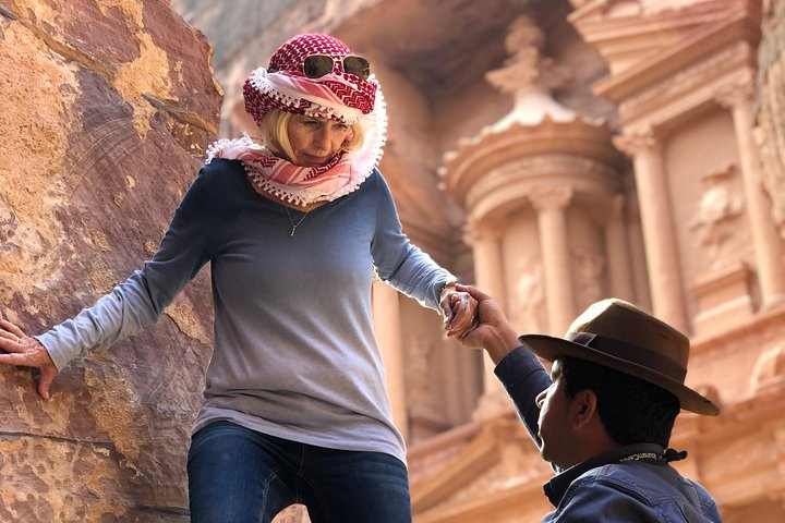 Finding the perfect shot in front of Petra's famous Treasury