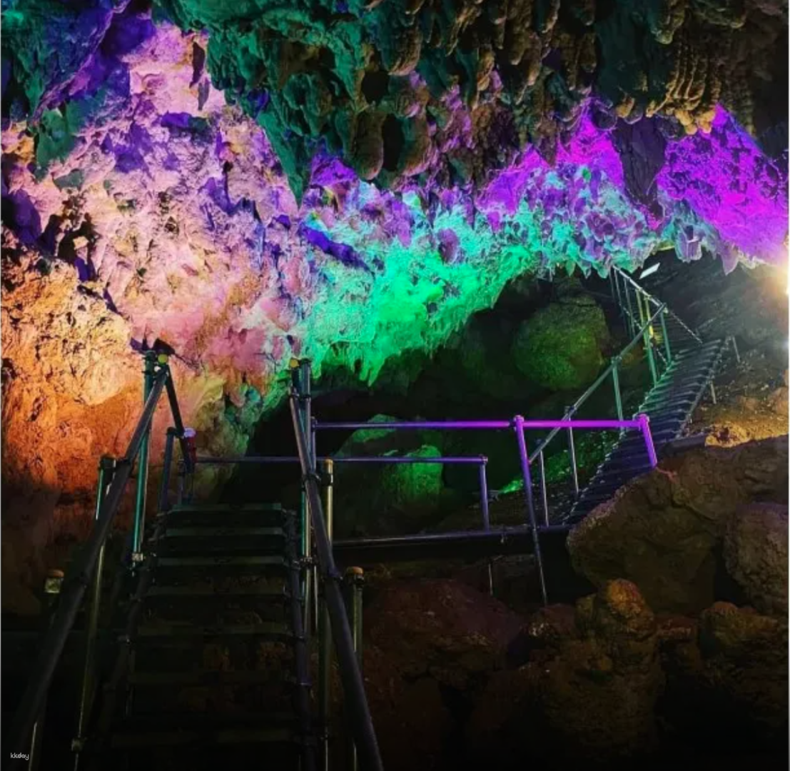 Explore the mystical limestone cave in Uruma City where thousands of years of natural artistry create stunning stalactites and a mesmerizing light display revealing nature’s hidden wonders.