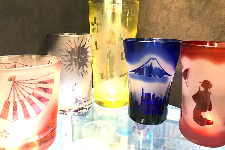 Immerse yourself in the art of glass crafting creating stunning pieces inspired by Japanese culture like Geisha and Mt. Fuji making unforgettable memories during your Tokyo adventure.