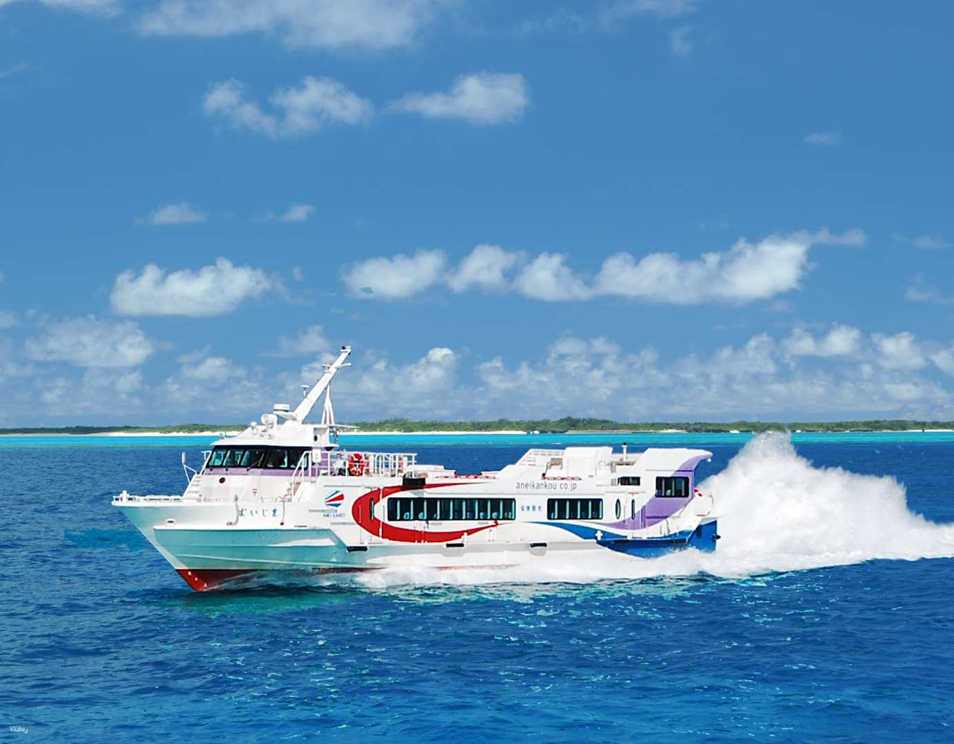 Experience the stunning views as you glide through crystal-clear waters effortlessly connecting the beautiful islands of Yaeyama. Enjoy the freedom to explore at your own pace.