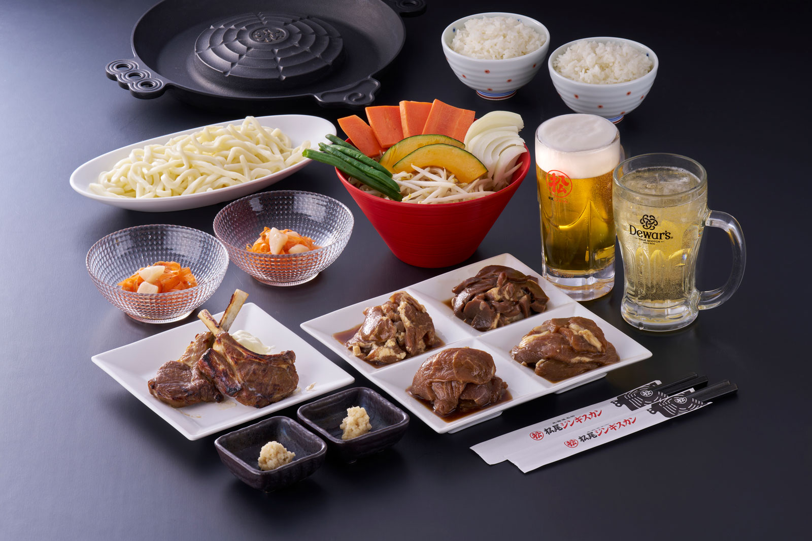 Jingisukan (Grilled Mutton Dish) Comparison Set【Matsuo Jingisukan Sapporo Kita 19 Jo Higashi Branch】 - Photo 1 of 8