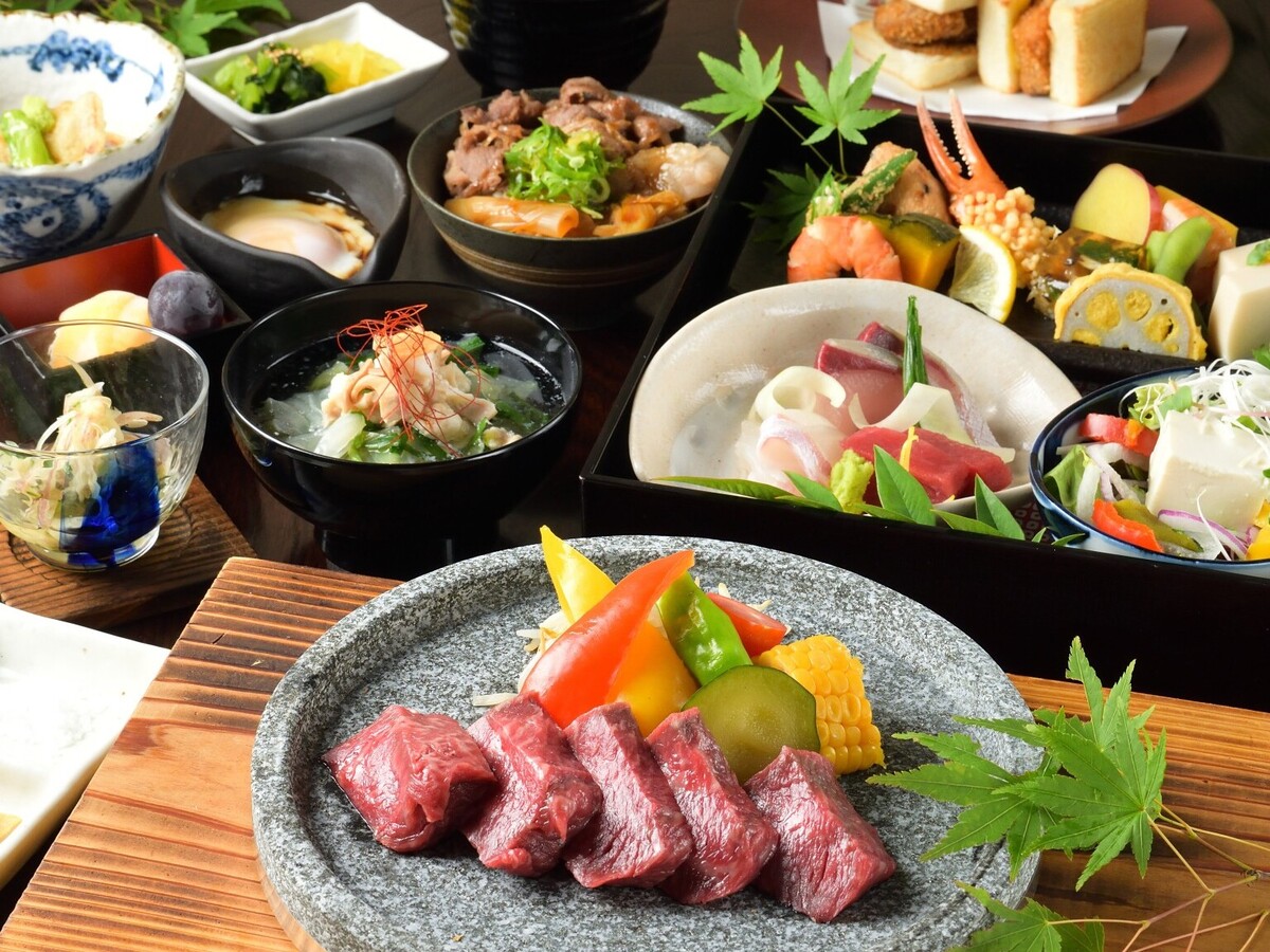 Savor the exquisite Matsusaka beef paired with a fine selection of seasonal dishes all while enjoying a serene dining experience amid the breathtaking Osaka skyline.