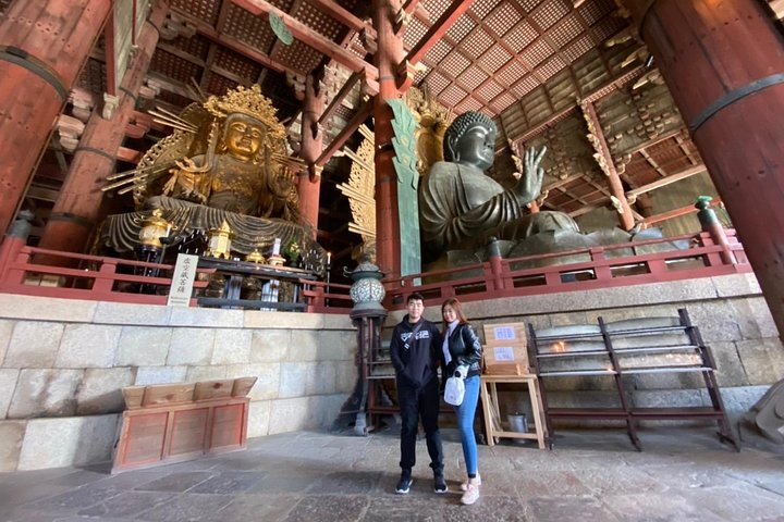 Explore the rich history of Nara standing in the stunning presence of historic architecture and breathtaking sculptures while creating your personalized journey with a knowledgeable guide.