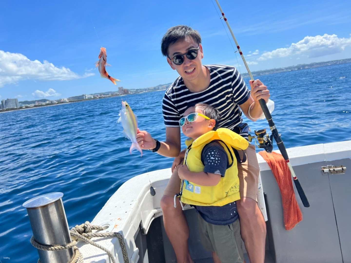 Catch the joy of fishing in Okinawa's calm shallow waters surrounded by stunning coral reefs. Perfect for beginners and families every trip promises memorable moments together!