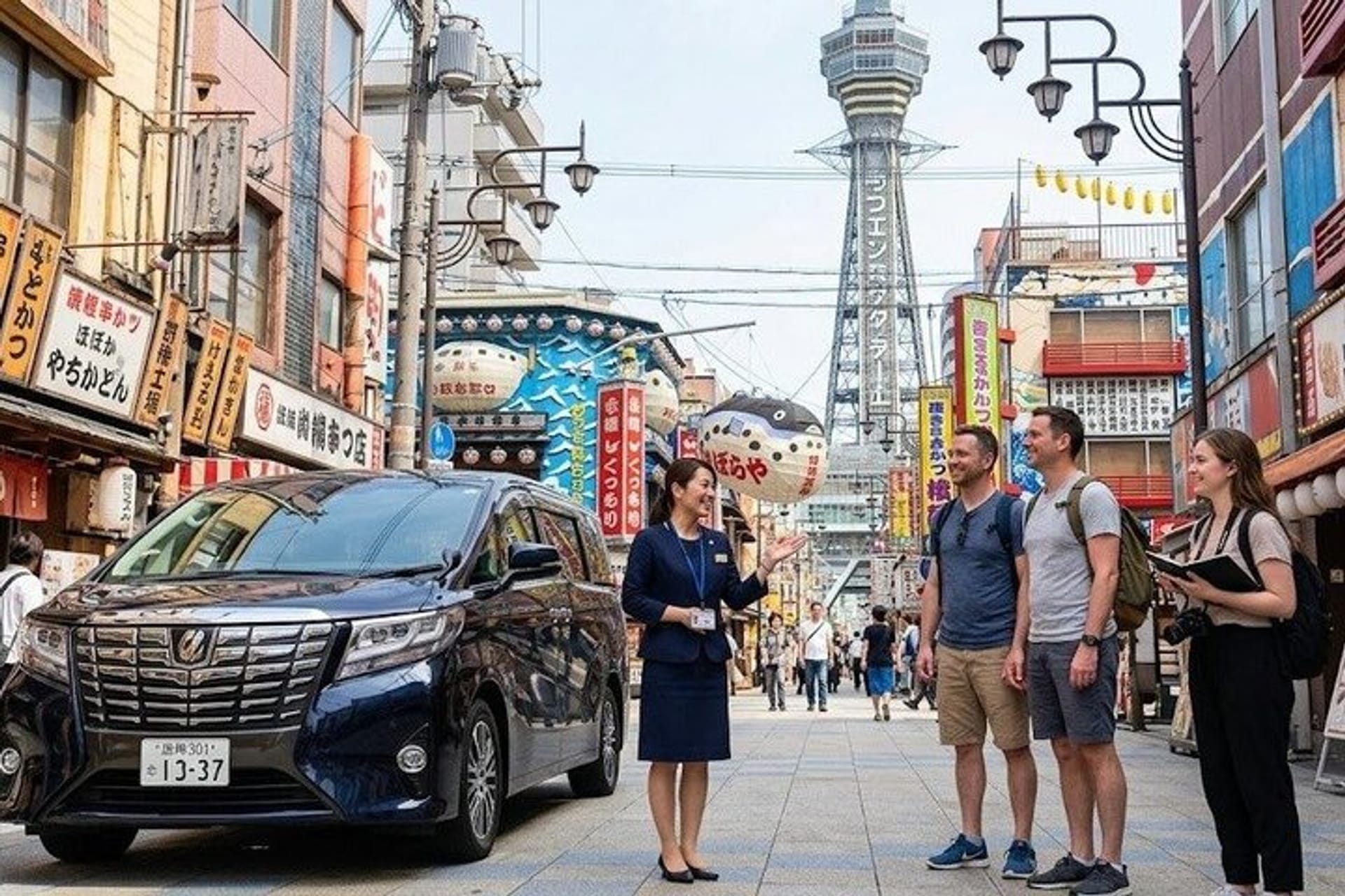 Osaka in 1 Day from Kobe by Private Car with Licensed Guide in