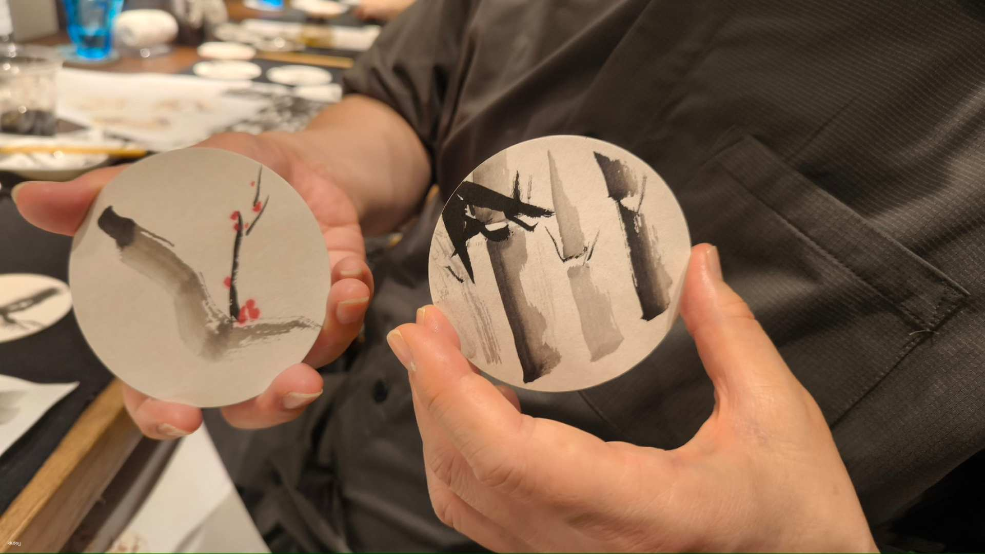 Sumi-e (Ink Painting) Experience in a relaxing green tea shop in Tsukiji, Tokyo - Photo 1 of 12