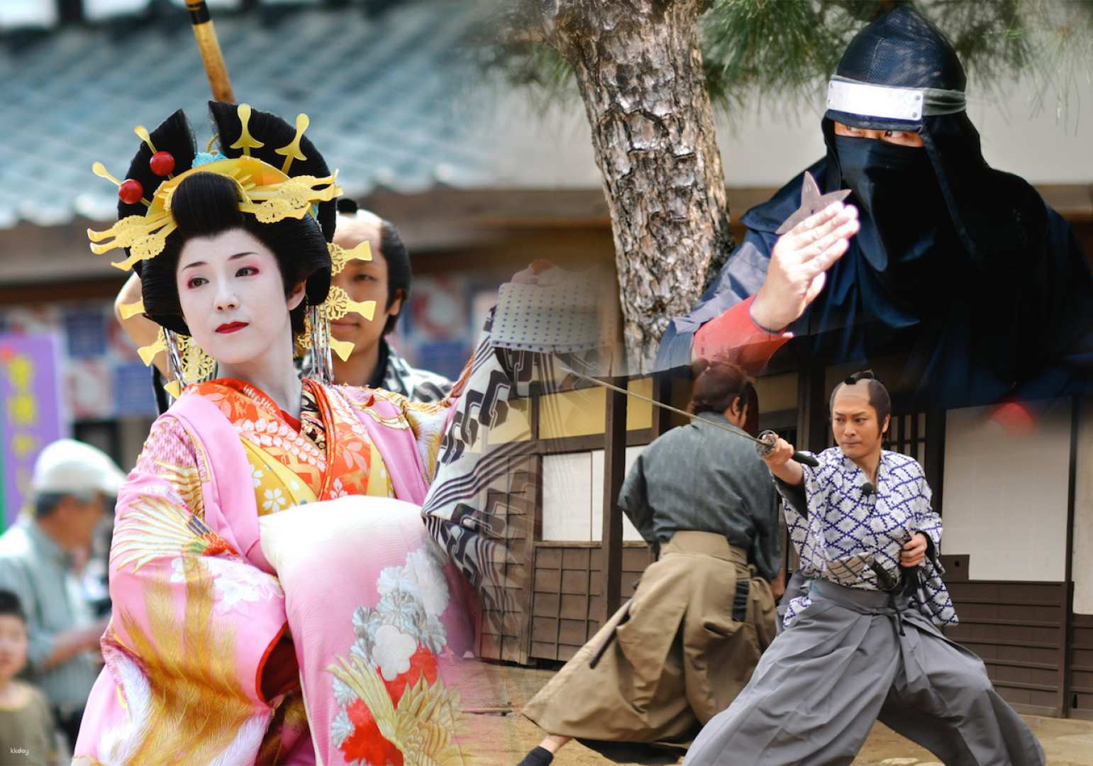 Experience the thrill of period dramas engage with captivating Ninja and Haunted house adventures and discover the art of swordplay while enjoying lively performances at TOEI Kyoto Studio Park.