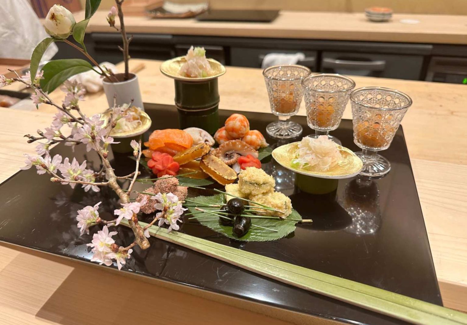 Delight in the meticulous presentation of seasonal delicacies at TOKIWA where each dish celebrates Japanese culinary artistry and offers a memorable exploration of refined flavors and textures.