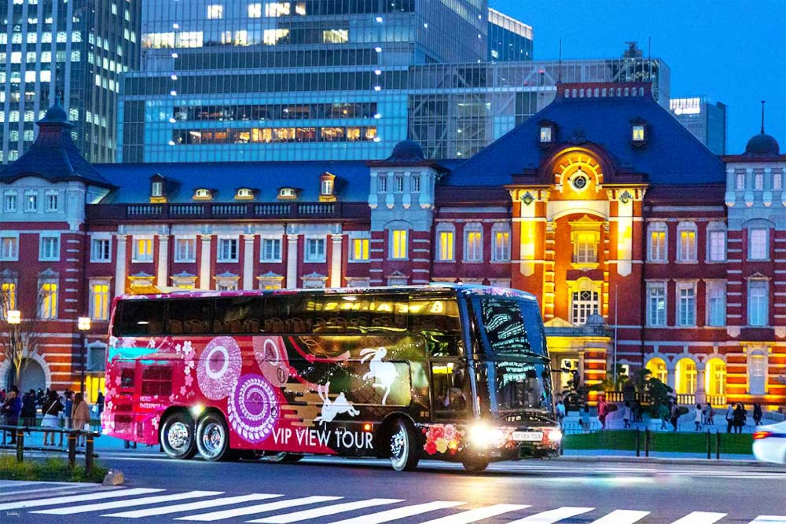Experience Tokyo’s skyline from the top deck of a double-decker bus enjoying panoramic views while cruising past iconic landmarks like Tokyo Tower and Odaiba.