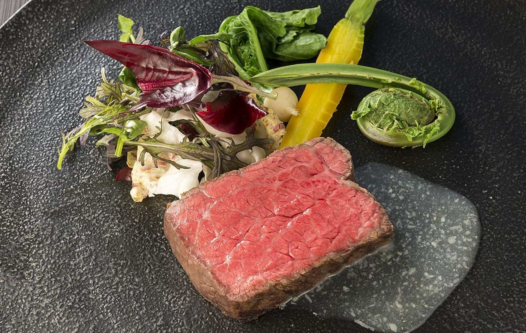 Indulge in exceptional wagyu and Saga beef beautifully plated with fresh seasonal ingredients all while enjoying the sleek ambiance of Sagaya Ginza a must-visit culinary gem in Tokyo.