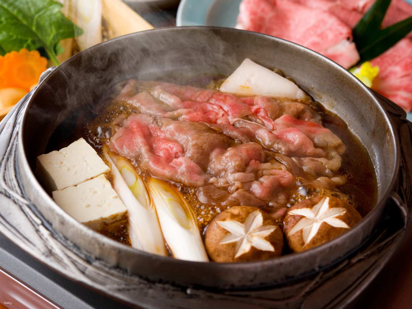 Savor the rich flavors of A5 grade beef in a traditional hotpot setting where culinary tradition meets innovation in the heart of Ginza Tokyo's dining treasure.