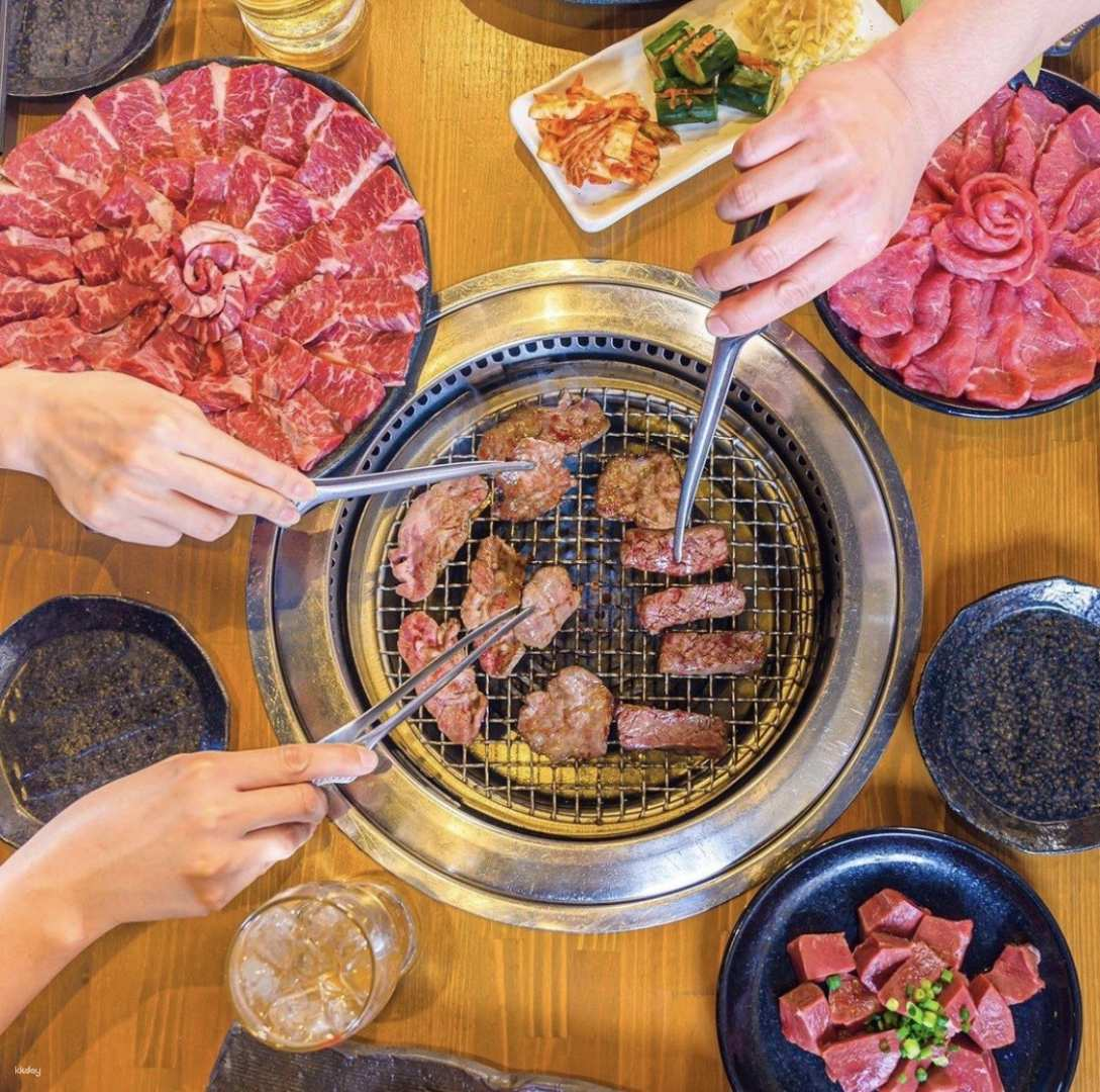 Indulge in a memorable dining experience with A6-grade Wagyu surrounded by friends and the aroma of grilled perfection. Discover unique meat sushi a true taste of Japan in Tokyo.