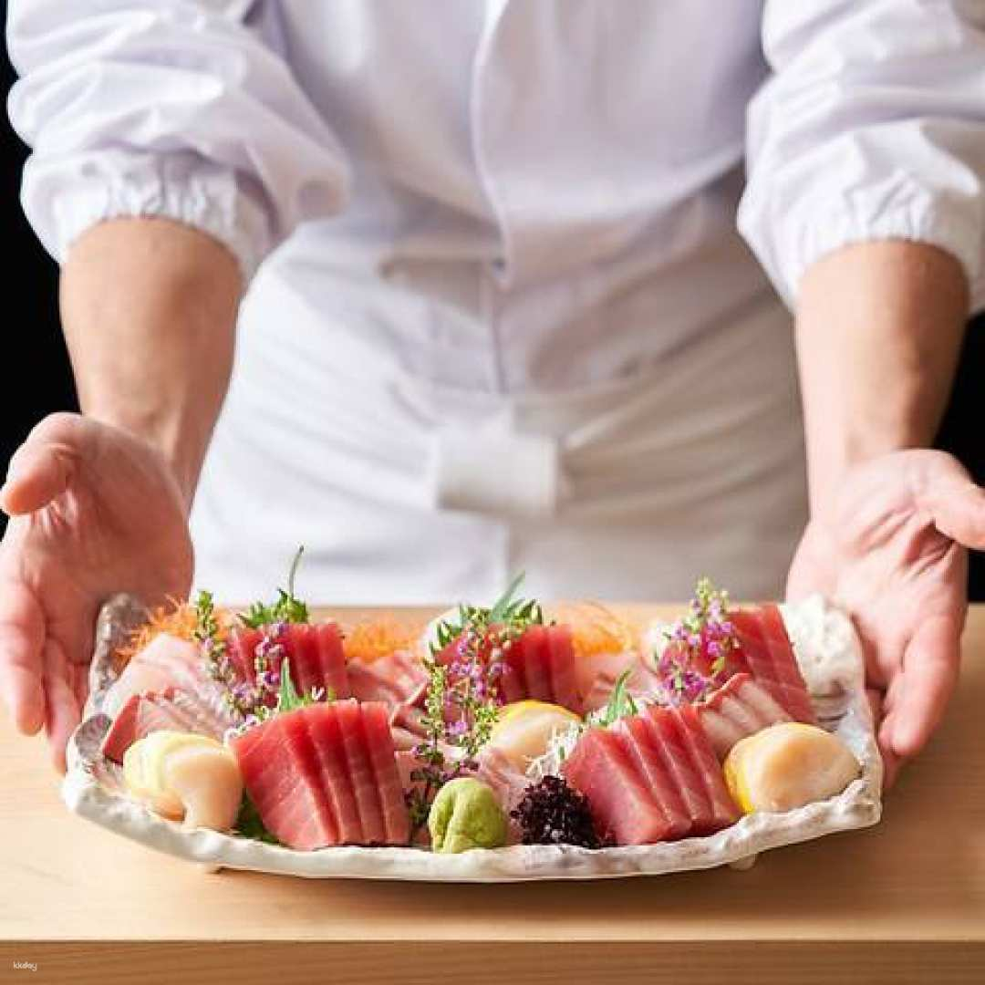 Savor the exquisite presentation of fresh tuna and seafood crafted by a dedicated chef promising a delightful culinary experience in a private setting just steps from Kanda Station.