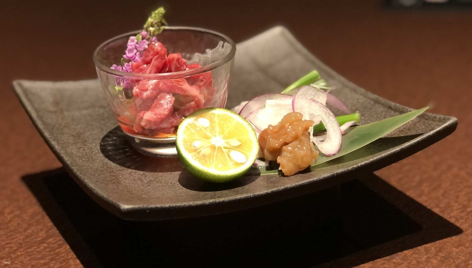 Savor the exquisite flavors of Tohoku Kuroge Wagyu beef at Yakiniku Mutsumi where playful Japanese culinary artistry meets luxurious ingredients like caviar and beef sushi. A true delight for food lovers.