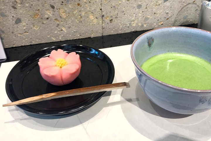 Indulge in a serene moment with traditional wagashi and matcha discovering the delicate flavors that define Japan's vegan culinary heritage. A delightful start to your vegan adventure in Tokyo.