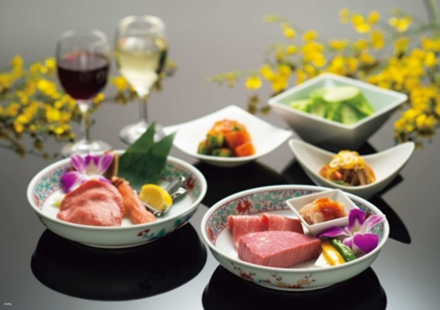Savor exquisite premium wagyu surrounded by elegant Japanese dishes complemented by delightful wines all while enjoying a blend of culture and culinary artistry in Tokyo.