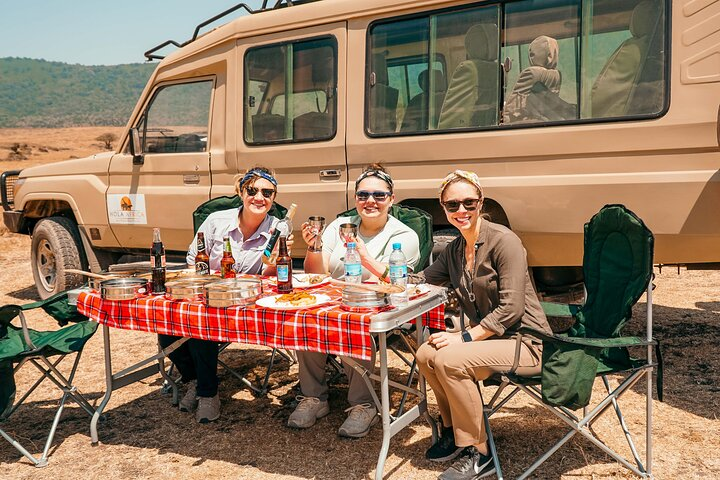 Tourists from USA - Picnic lunch in the Ngorongoro Crater