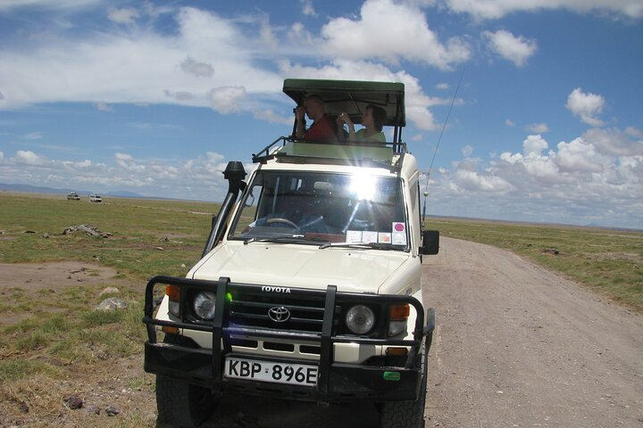 Clients on a game drive at the Masai Mara.