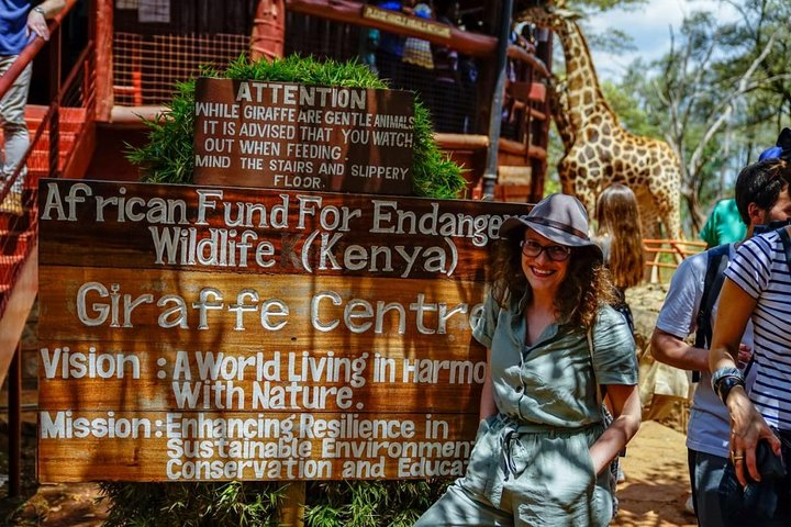 Client at Giraffe Centre 
