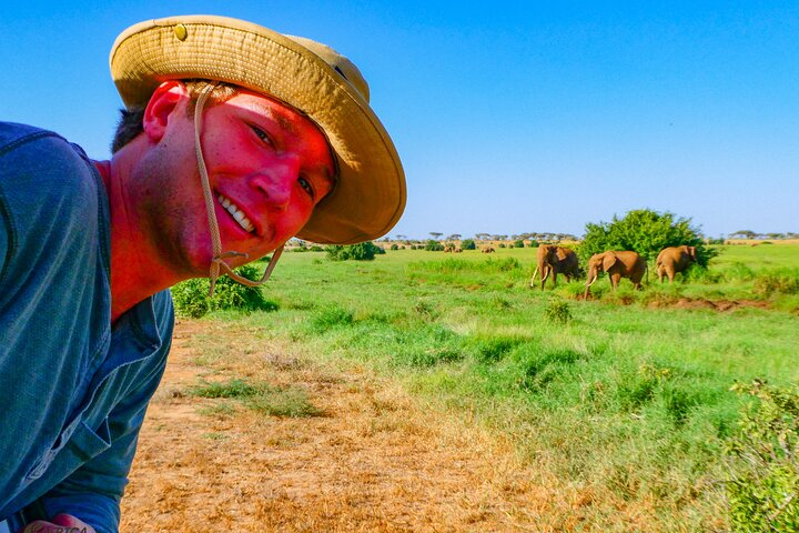 A selfe with Tsavo East Jumbos