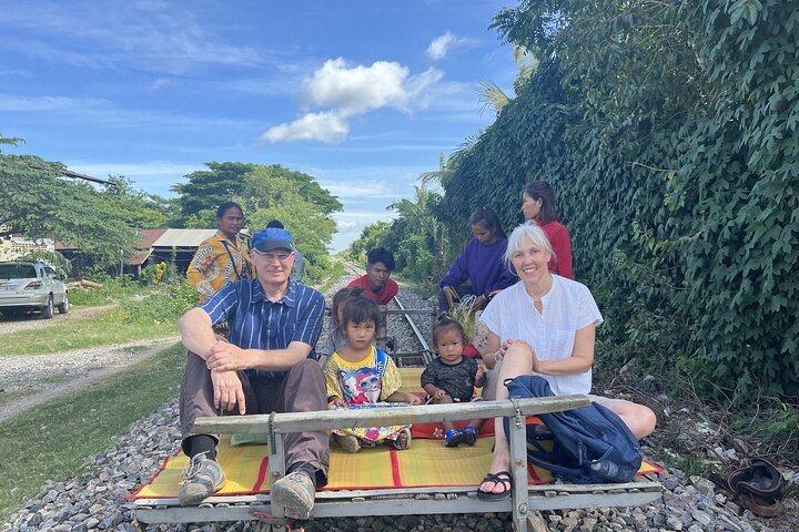 My customers enjoyed the bamboo train ride in Battambang, Cambodia.