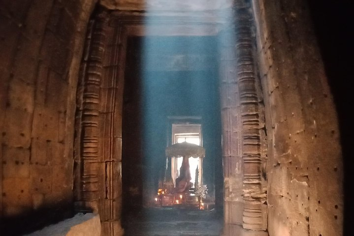 Heavenly shadow at Bayon temple Angkor Thom