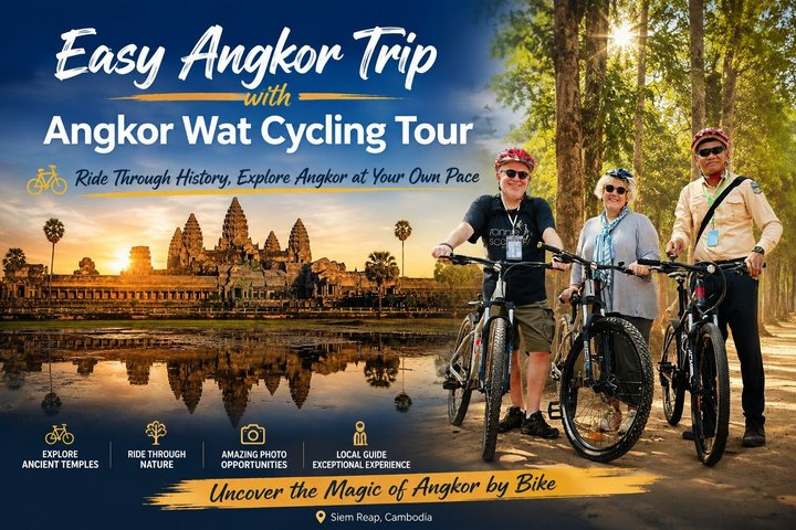 1 Day Private Tour Angkor Wat Cycling - Photo 1 of 25